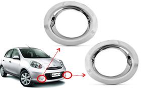 Aro cromado farol milha march 2014 (par) - 5795