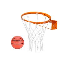 Aro de Basquete Oficial Reforçado c/ Rede e Presilhas + Bola