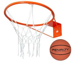 Aro de Basquete Oficial Soft c/ Rede e Presilhas + Bola