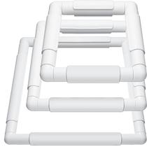 Aro de bordado Janinka, 3 peças, ponto cruz, branco, retangular