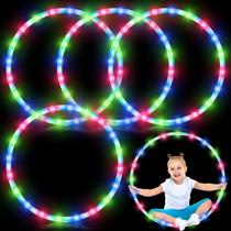 Aro de exercícios LED Hoop Jerify, pacote com 4, 60 cm, 10 cm, mudança de cor Aro de exercícios LED Hoop Jerify, pacote com 4, 60 cm, 10 cm, mudança de cor