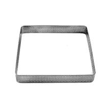Aro Inox Micro-Perfurado - Quadrado - 8X8X2Cm - 1 unidade - Cromus Linha Profissional Allonsy