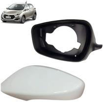 Aro retrovisor e capa branco com furo hb20 2012 a 19 esquerd