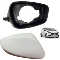 Aro retrovisor e capa branco sem furo hb20 2012 a 19 direito