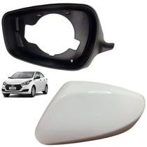 Aro retrovisor e capa branco sem furo hb20 2012 a 19 esquerd