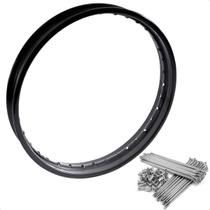 Aro Roda 18x185 Preto Cg125 Titan150 Ybr125 Traseiro Com Raio