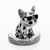 Aromatizador Automotivo Bulldog Prata Luxo Difusor Decorativo Perfume Painel Carro