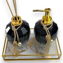 Aromatizador Sabonete Líquido Lavabo Moderno com Bandeja Estilo Marmore