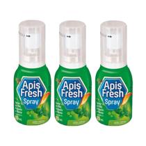 Aromatizante Bucal Apis Fresh Spray Mel Menta 35ml Kit c/3un