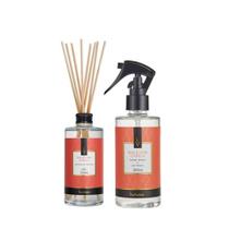 Aromatizante de ambientes com refil difusor 250ml e home spray maçã com canela 200ml via aroma