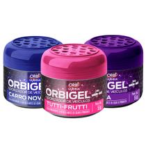 Aromatizante Em Gel Para Carros e Ambientes Fragrância Carro Novo TuttiFruti Lavanda 55g Cada Kit 3