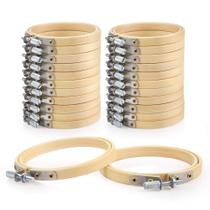 Aros de bordado Caydo, 24 peças, ponto cruz de bambu de 8 cm
