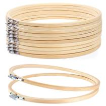 Aros de bordado Caydo 30cm redondos de madeira, 12 peças