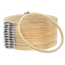 Aros de bordado Caydo de 20 cm de bambu para costura artesanal, 12 unidades