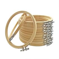 Aros de bordado Clamecy, 12 peças, molduras de bambu de 15 cm