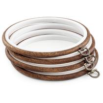 Aros de bordado joybest, madeira imitada redonda de 6 polegadas, 4 peças