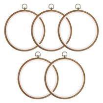 Aros de bordado PATIKIL 20cm redondos de madeira imitada 5 peças Aros de bordado PATIKIL 20cm redondos de madeira imitada 5 peças