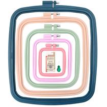 Aros de bordado ZOCONE, quadrados, plástico ABS, 5 unidades, 5 tamanhos