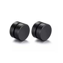 Aros magnéticos de contas pretas não perfurantes de 8 mm (par)