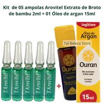 Arovitel 5 Extrato de Broto De Bambu 2ml + 1 Óleo de argan Ouran 15 ml