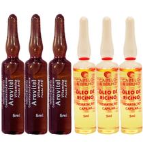 Arovitel Óleo De Rícino + Vitamina A+E 5ml - 04 unid de cada
