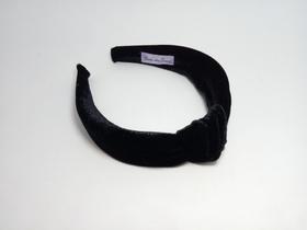 Arquinho Tiara Nozinho Da Moda De Veludo Bem Me Quer Cor Preta