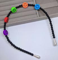 Arquinho Tiara Smile para Crianças Adulto e Infantil miçangas Coloridas Fimo Bolinhas Pérolas Preto Rosa Arquinho Tiara Smile para Crianças Adulto e Infantil miçangas Coloridas Fimo Bolinhas Pérolas Preto Rosa