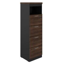 Arquivo 04 Gavetas Pasta Suspensa - 1,60x0,46x0,45m - WORKSTART - MARSALA / PRETO - 51013