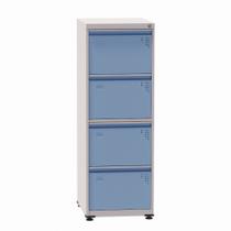 Arquivo de Aço com 04 Gavetas Econômico Pandin 1,36 m Cinza e Azul Dali