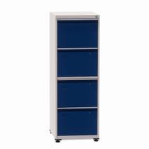 Arquivo de Aço com 04 Gavetas Intermediário Pandin 1,36 m Cinza e Azul Del Rey
