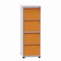 Arquivo de Aço com 04 Gavetas Intermediário Pandin 1,36 m Cinza e Laranja Picasso Arquivo de Aço com 04 Gavetas Intermediário Pandin 1,36 m Cinza e Laranja Picasso