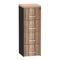 Arquivo De Madeira Com 04 Gavetas PE 40 Pandin 1,30 M Walnut e Preto