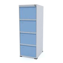 Arquivo Em Aço 4 Gavetas Com Portas Azul - Pandin