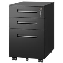 Arquivo Móvel DEVAISE 3 Gavetas com Trava Preto 51x38x61cm Arquivo Móvel DEVAISE 3 Gavetas com Trava Preto 51x38x61cm