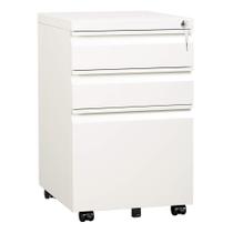 Arquivo Móvel DEVAISE de Aço Branco com 3 Gavetas Arquivo Móvel DEVAISE de Aço Branco com 3 Gavetas