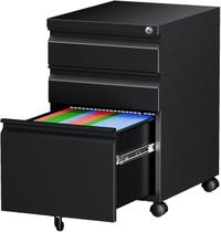Arquivo Móvel Letaya com 3 Gavetas Trancáveis Preto Arquivo Móvel Letaya com 3 Gavetas Trancáveis Preto