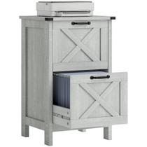 Arquivo Vertical HOMCOM com 2 Gavetas e Trilhos Silenciosos Cinza