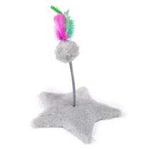 Arranhador Brinquedo Estrela Cinza Cat Com Molinha e Pompom