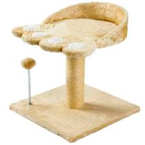 Arranhador Brinquedo Para Gatos Poste Sisal Com Pompom Bege