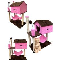 Arranhador Casa Com Rede Para Gato Brinquedo Bolinha - Lillo's Pet