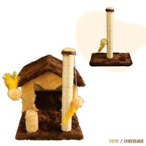 Arranhador Casa Para Gatos Sem Rede Poste Sisal Cara de Gato Brinquedos - Miupet