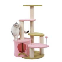 Arranhador De Gato Com Casinha Torre 5 Modos Sisal Pet Felino Animal Estimaçao Macio Escalada Confortavel Aconchegante Petshop Casa