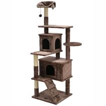 Arranhador de gato grande, luxuoso, multifuncional com casas, cama, poleiros, escada e brinquedo