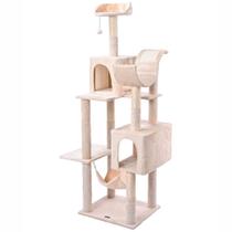 Arranhador de gato grande, luxuoso, multifuncional com casas, camas, rede, poleiros e brinquedo