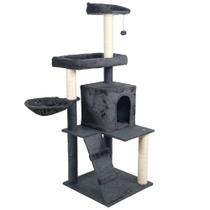 Arranhador de gato luxuoso, multifuncional com casa, camas, cesto, poleiros e brinquedo Arranhador de gato luxuoso, multifuncional com casa, camas, cesto, poleiros e brinquedo