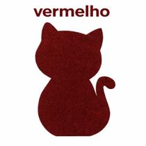 Arranhador de Gatos Adesivo Autocolante silhueta Carpete Premium Protetor de Parede e Móveis Vermelho