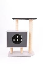 Arranhador e casa para gatos Art Cat black - Arranhamor - Com toca, almofada pelúcia e plataforma superior