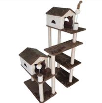 Arranhador gato casa playground creme - Tundera Pet
