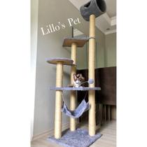Arranhador Gato Castelo com Rede Bases Grande + Brinquedos - Lillo's Pet