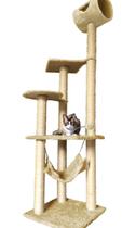 Arranhador Gato Castelo com Rede Bases Grande + Brinquedos